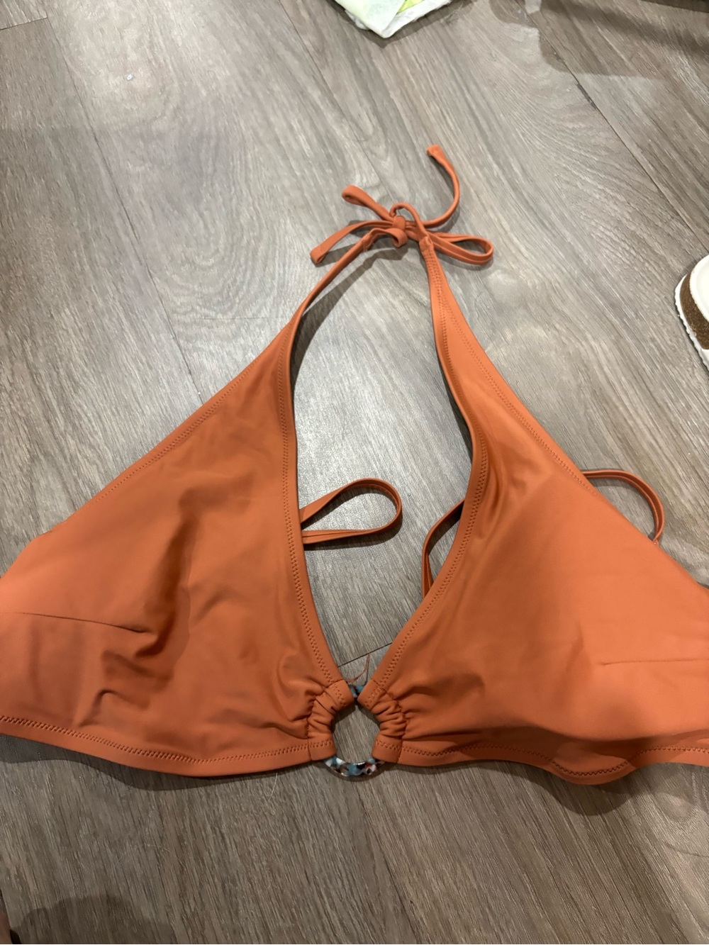 aerie Burnt Orange Ring-Front Halter Bikini Top